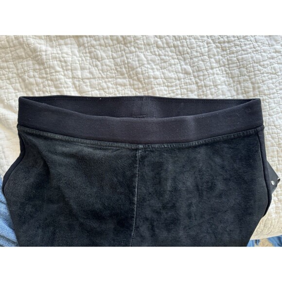 Hale Bob Medium Women’s Black Pig Suede Pants Skinny Pull On Ankle - Picture 8 of 15